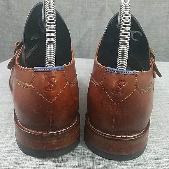 Sweeney London Marston brown leather monk strap Oxford dress shoe men's sz 10M - Picture 6 of 12